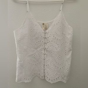 White Eyelet Tank